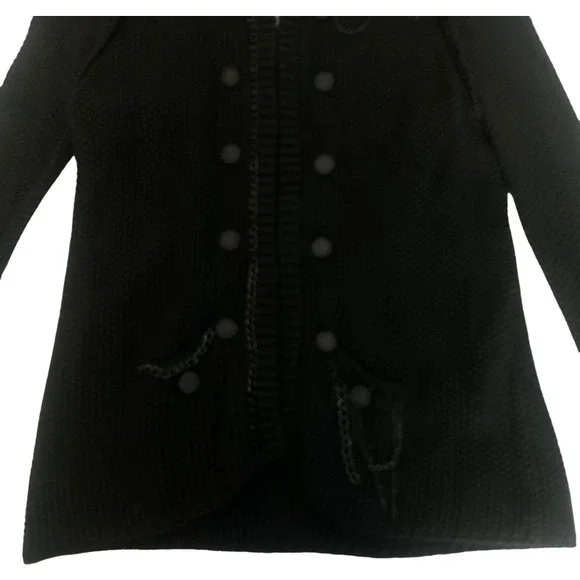 YOANA BARASCHI Black Knit Chain Cardigan Sweater - NWT - Picture 5 of 16